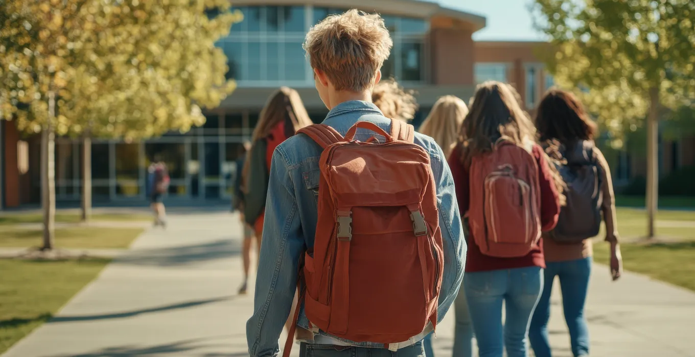 School Kids with Backpacks