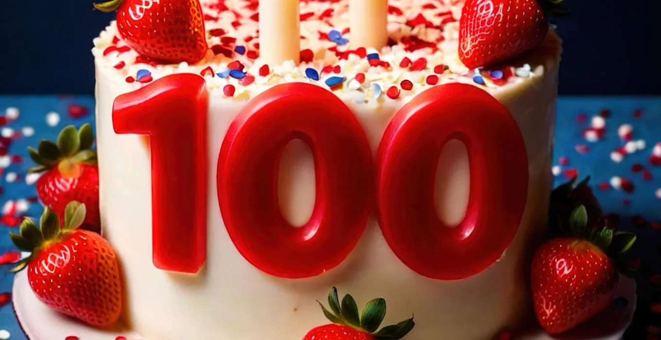 100 Years Old Birthday Cake